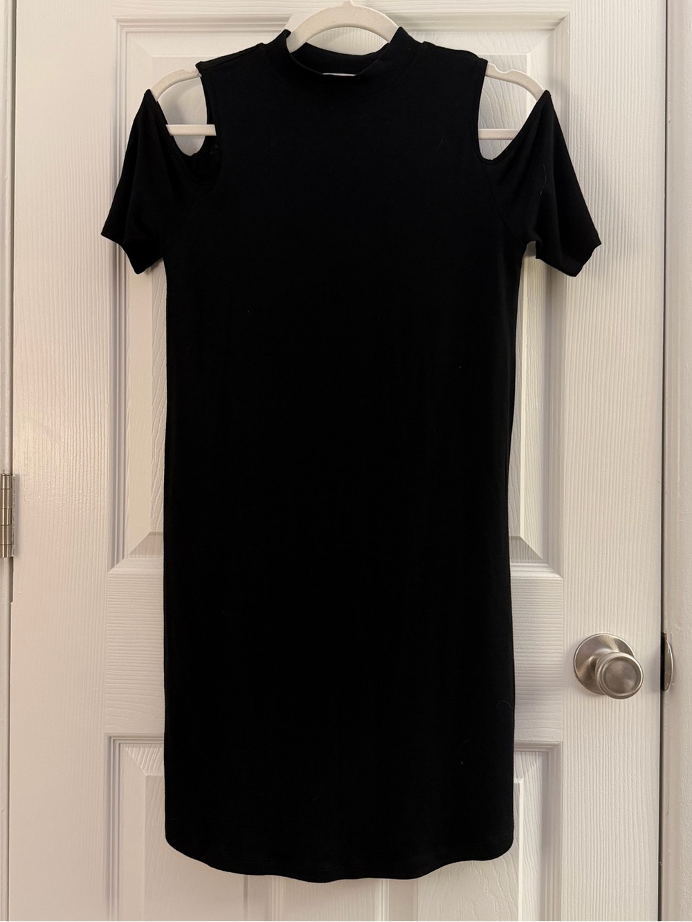 Glitz Black Cold Shoulder Bodycon Mini Dress Medium